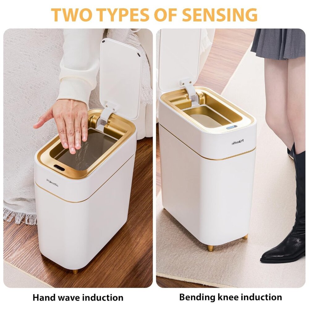 Pukomc Automatic Small Sensor Trash Can with Touchless Lid, 2.3 Gallon - Picture 5 of 8